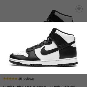 Nike Black and White Dunk High Sneakers